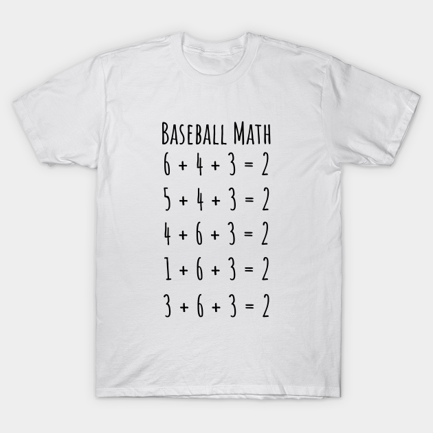 Baseball Math Funny Double Play Tee Shirts Baseball Math TShirt